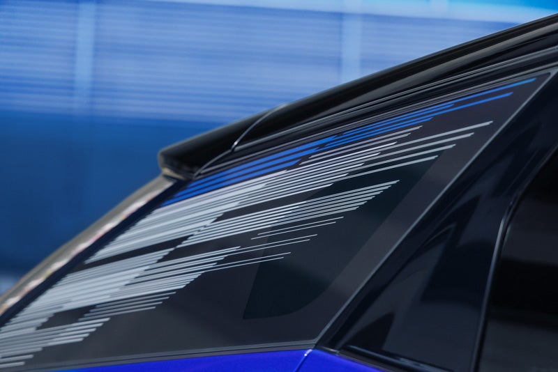 Close-up of the Modern Pattern on the 2026 OPTIQ-V Rear Quarter Glass | Bob Johnson Cadillac in ROCHESTER NY